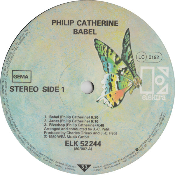 Philip Catherine ~ Babel (Vinyl) - Djungel & Jazz