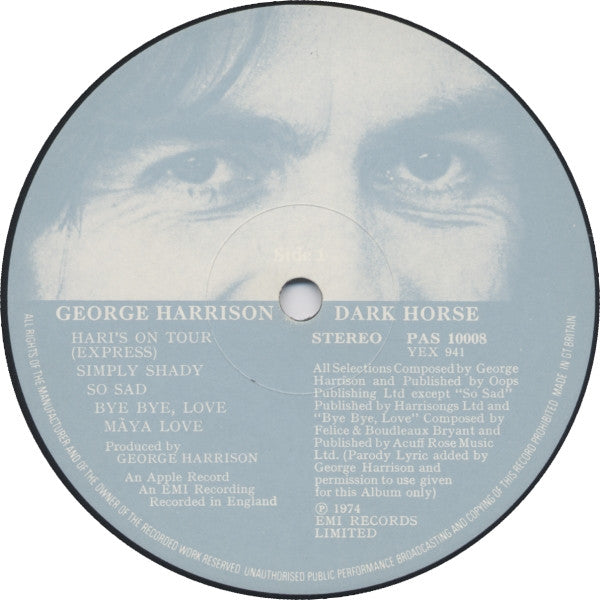 George Harrison ~ Dark Horse (Vinyl) - Djungel & Jazz