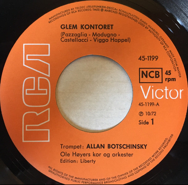 Allan Botschinsky, Ole Høyers Kor Og Orkester ~ Glem Kontoret / Nu Dæmpes Lyset (Vinyl) - Djungel & Jazz