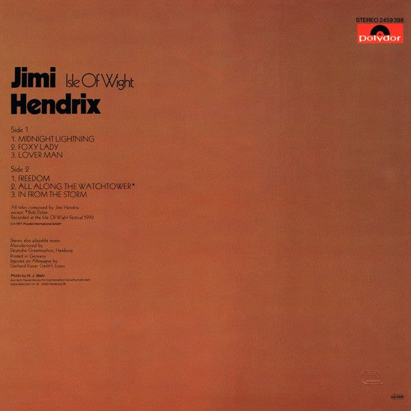 Jimi Hendrix ~ Isle Of Wight (Vinyl) - Djungel & Jazz