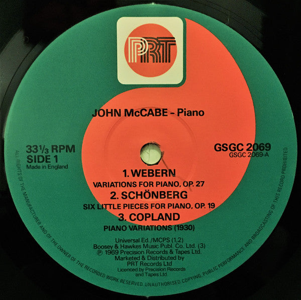 John McCabe ~ Twentieth Century Piano Music (Vinyl) - Djungel & Jazz