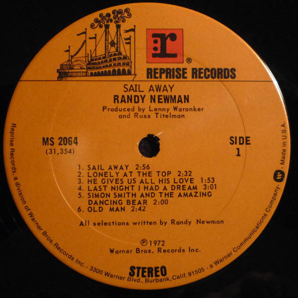 Randy Newman ~ Sail Away (Vinyl) - Djungel & Jazz