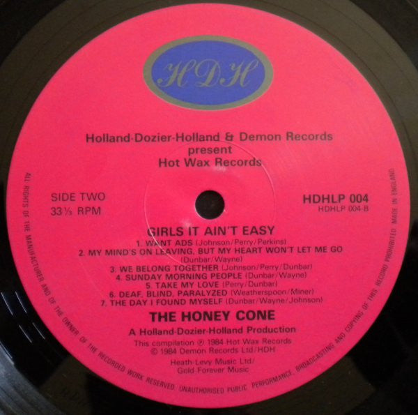 Honey Cone ~ Girls It Ain't Easy (Vinyl) - Djungel & Jazz