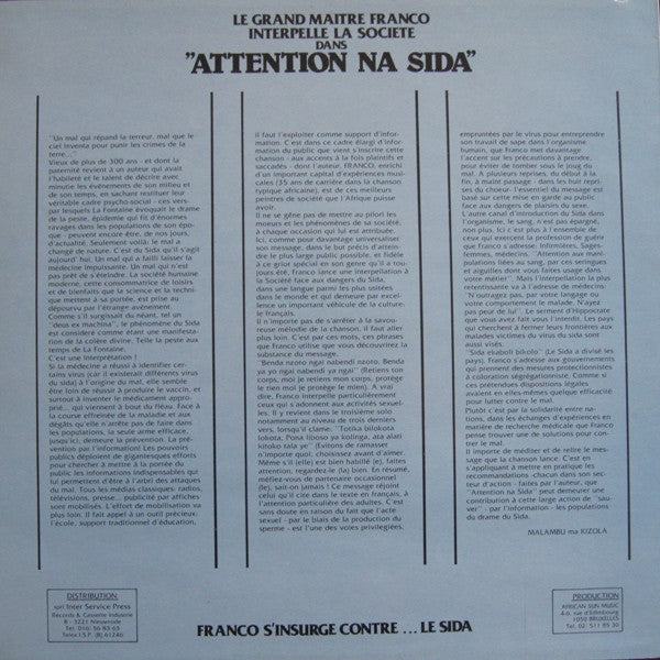 Franco, Orchestre T.P.O.K. Jazz ~ Attention Na Sida (Vinyl) - Djungel & Jazz