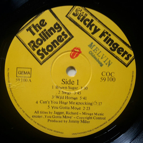 The Rolling Stones : Sticky Fingers (LP, Album, Lar)