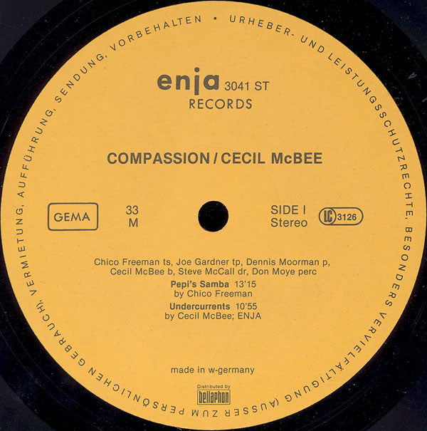 Cecil McBee Sextet With Chico Freeman : Compassion (LP, Album)