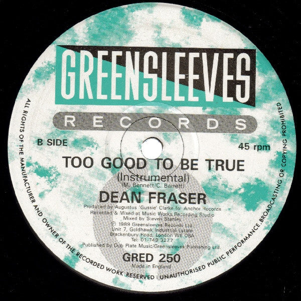 Gregory Isaacs : Too Good To Be True (12")