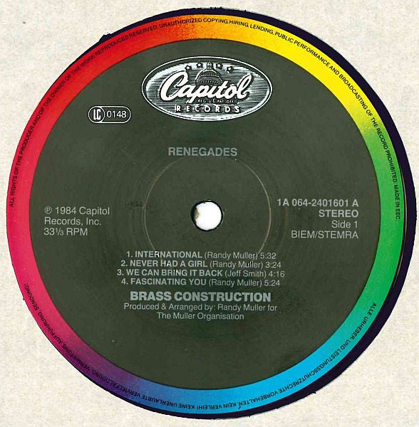 Brass Construction ~ Renegades (Vinyl) - Djungel & Jazz