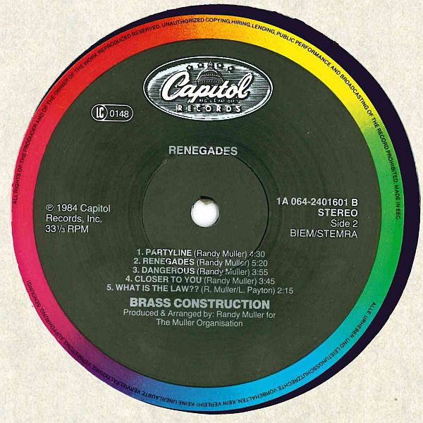 Brass Construction ~ Renegades (Vinyl) - Djungel & Jazz