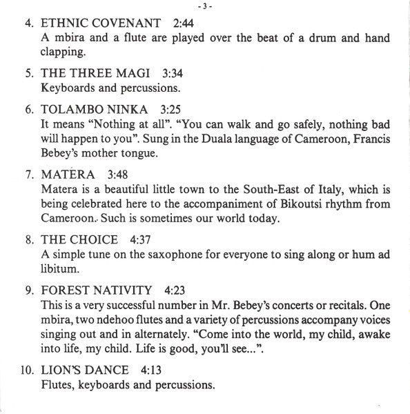 Francis Bebey ~ Amaya (Vinyl) - Djungel & Jazz