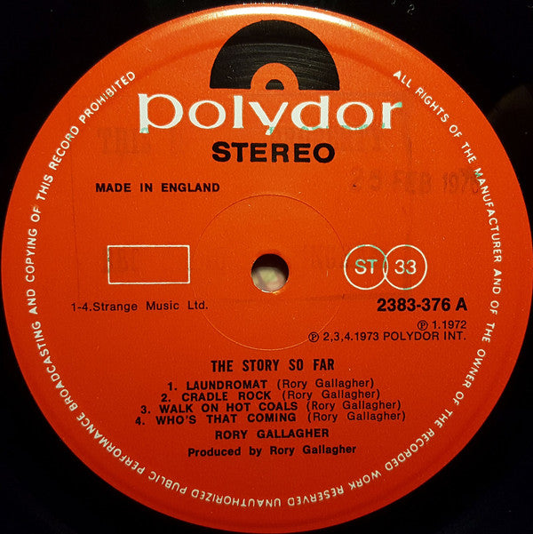 Rory Gallagher ~ The Story So Far (Vinyl) - Djungel & Jazz