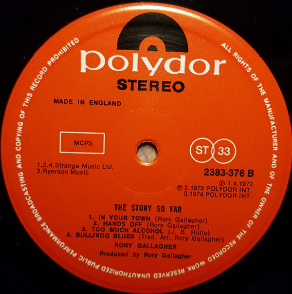 Rory Gallagher ~ The Story So Far (Vinyl) - Djungel & Jazz