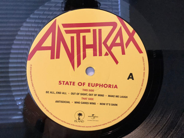 Anthrax ~ State Of Euphoria (Vinyl) - Djungel & Jazz