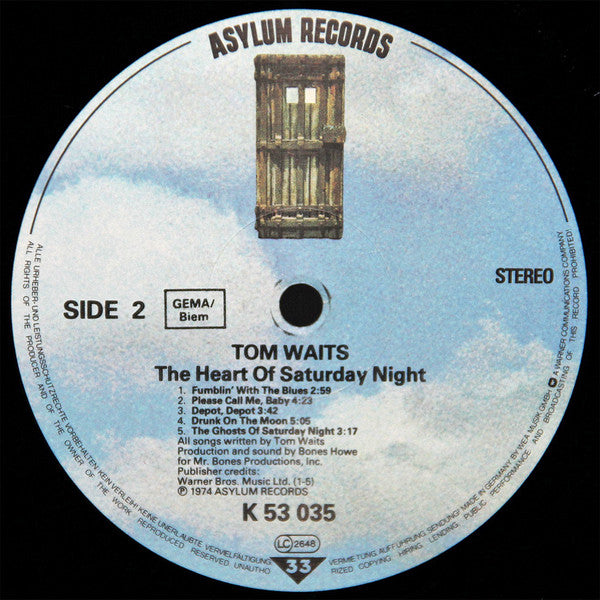 Tom Waits ~ The Heart Of Saturday Night (Vinyl) - Djungel & Jazz