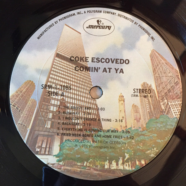 Coke Escovedo : Comin' At Ya! (LP, Album, Pit)