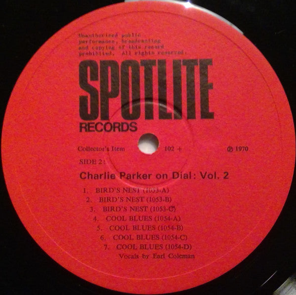 Charlie Parker : Charlie Parker On Dial Volume 2 (LP, Comp, Mono)