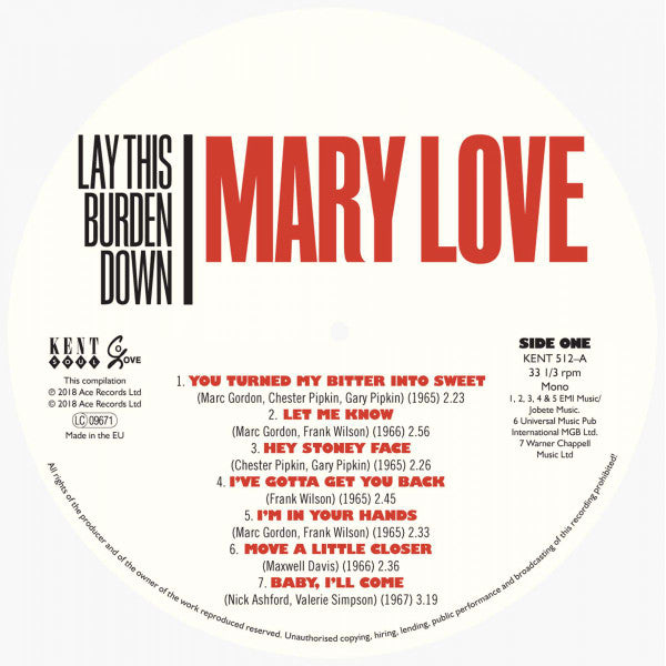 Mary Love ~ Lay This Burden Down (Vinyl) - Djungel & Jazz