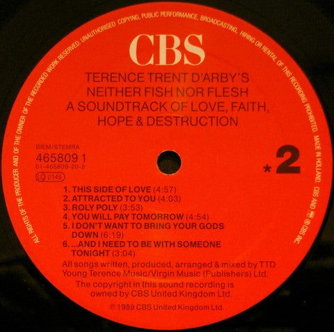 Terence Trent D'Arby ~ Terence Trent D'Arby's Neither Fish Nor Flesh (A Soundtrack Of Love, Faith, Hope & Destruction) (Vinyl) - Djungel & Jazz