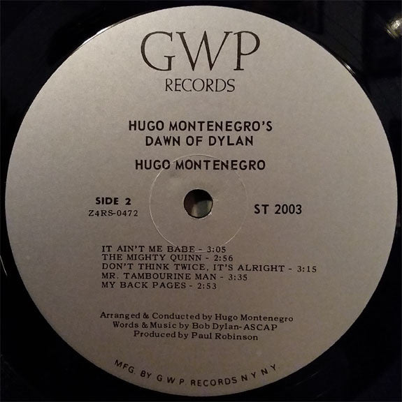 Hugo Montenegro : Hugo Montenegro's Dawn Of Dylan (LP, Album, Gat)