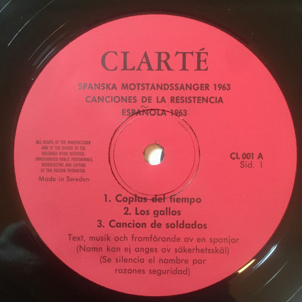 Chicho Sánchez Ferlosio ~ Canciones De La Resistencia Española Año 1963 (Vinyl) - Djungel & Jazz
