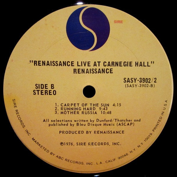 Renaissance ~ Live At Carnegie Hall (Vinyl) - Djungel & Jazz