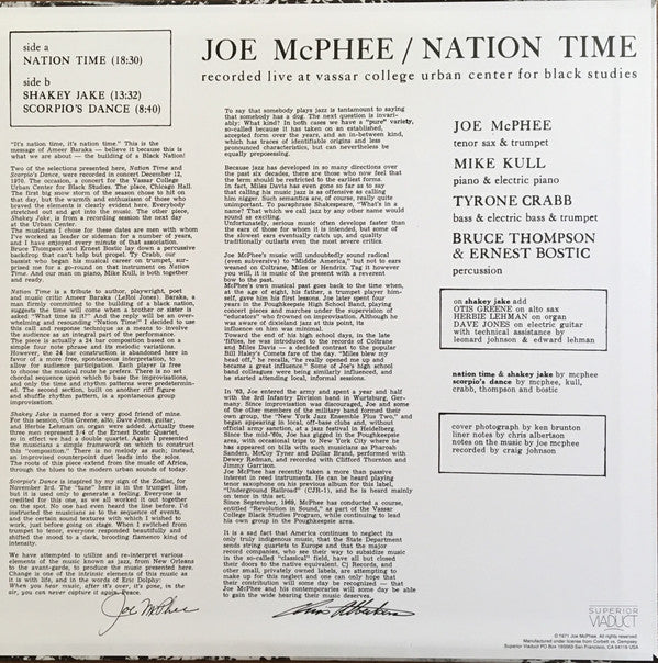 Joe McPhee ~ Nation Time (Vinyl) - Djungel & Jazz