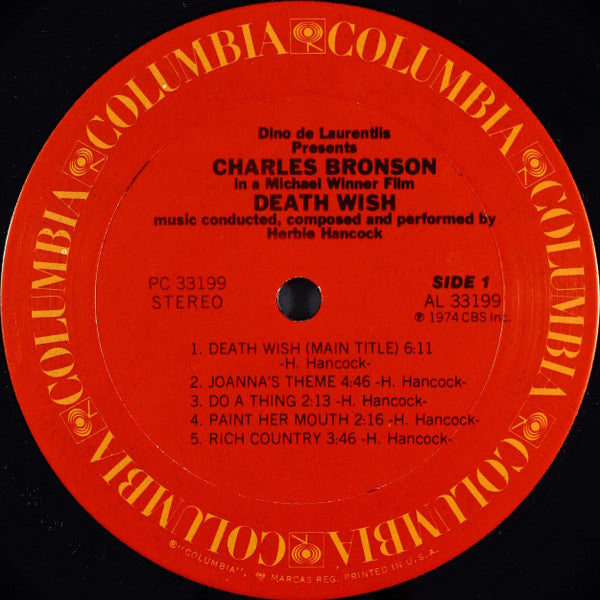 Herbie Hancock ~ Death Wish (Original Soundtrack Recording) (Vinyl) - Djungel & Jazz