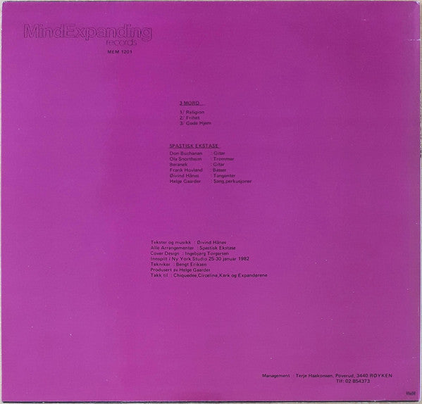 Spastisk Ekstase ~ 3 Mord (Vinyl) - Djungel & Jazz