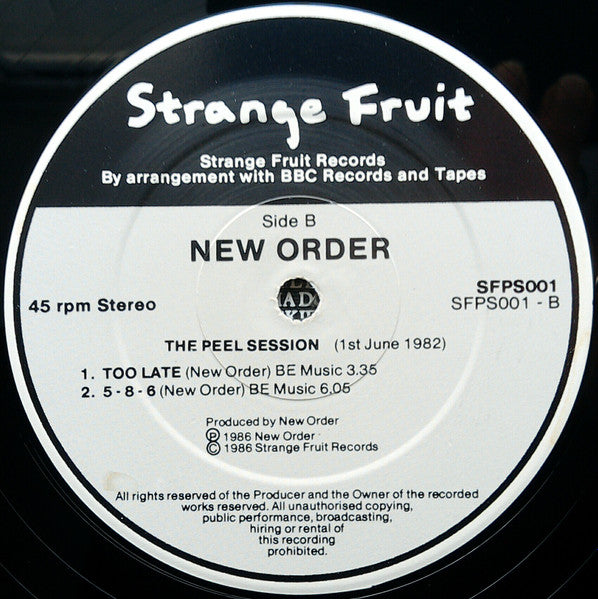 New Order ~ The Peel Sessions (Vinyl) - Djungel & Jazz