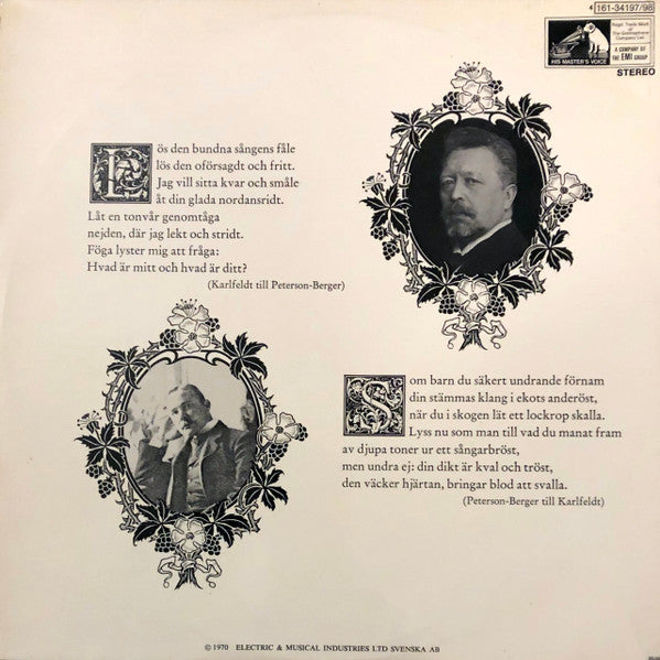 Wilhelm Peterson-Berger, Erik Axel Karlfeldt, Erland Hagegård / Jan Eyron, Helge Brilioth / Sven Alin ~ Samtliga Sånger Vol. 1: Vildmarks- Och Kärleksvisor - Fridolins Visor / Samtliga Sånger - Vol. 2 Fridolins Lustgård - Hösthorn (Vinyl) - Djungel & Jazz