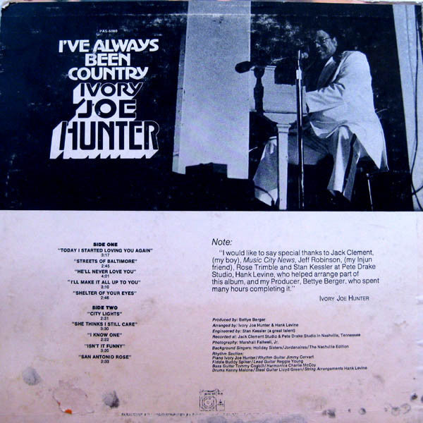 Ivory Joe Hunter ~ I've Always Been Country (Vinyl) - Djungel & Jazz