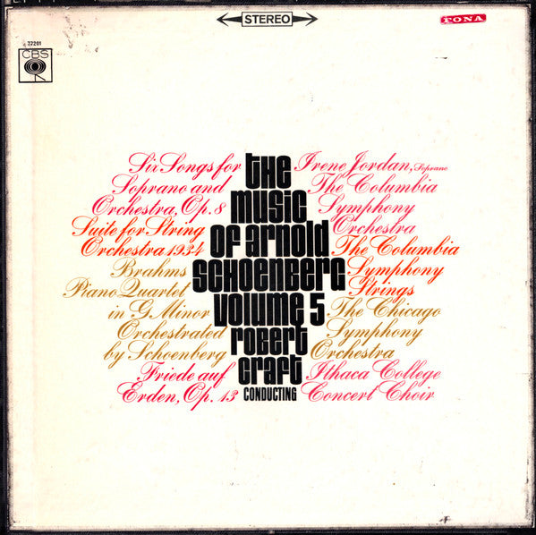 Arnold Schoenberg - Robert Craft ~ The Music of Arnold Schoenberg Volume 5 (Vinyl) - Djungel & Jazz