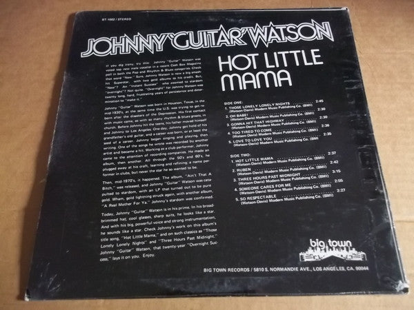 Johnny "Guitar" Watson* : Hot Little Mama (LP, Comp)