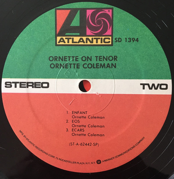 Ornette Coleman : Ornette On Tenor (LP, Album, Mono, RE, Spe)