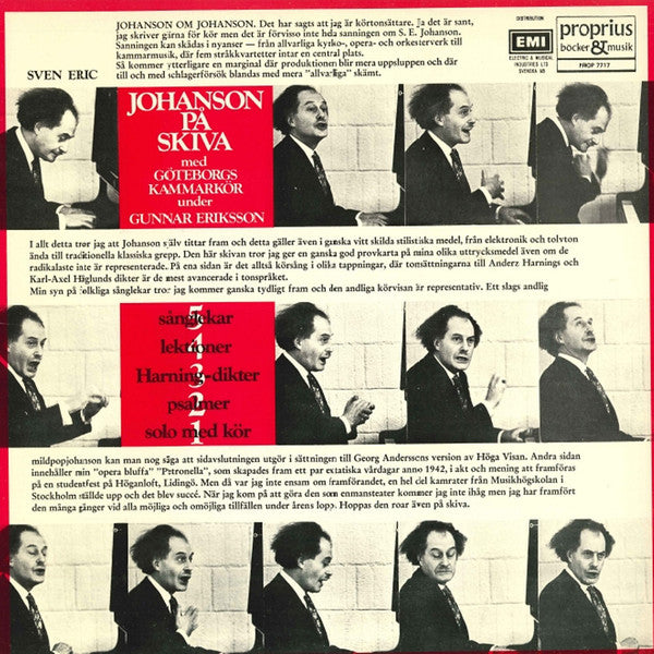 Sven-Eric Johanson, Göteborgs Kammarkör, Gunnar Eriksson ~ Johanson På Skiva (Vinyl) - Djungel & Jazz