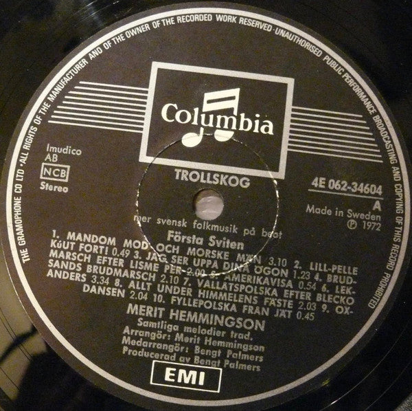 Merit Hemmingson ~ Trollskog (Mer Svensk Folkmusik På Beat) (Vinyl) - Djungel & Jazz