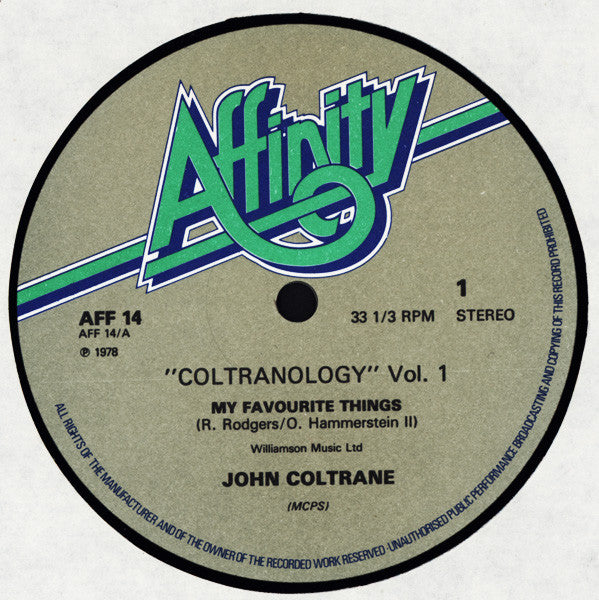 John Coltrane : Coltranology Volume One (LP, Album)