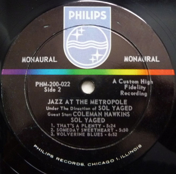 Sol Yaged / Coleman Hawkins ~ Jazz At The Metropole (Vinyl) - Djungel & Jazz