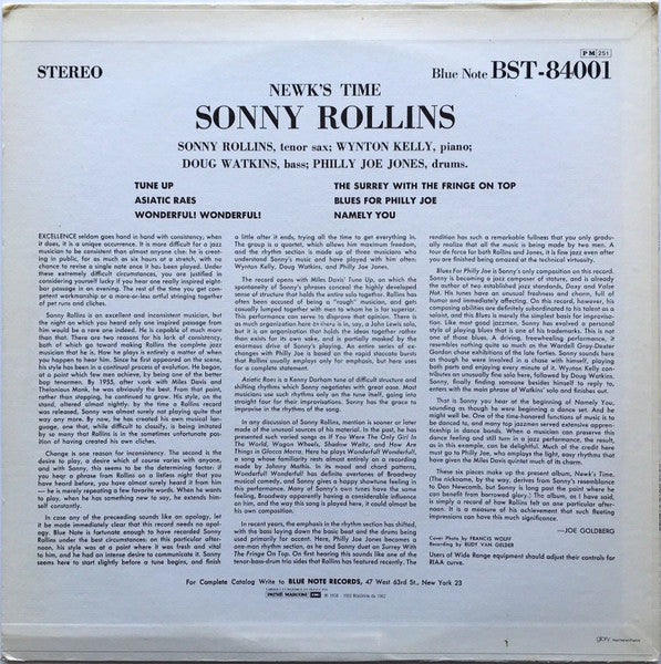 Sonny Rollins : Newk's Time (LP, Album, RE)