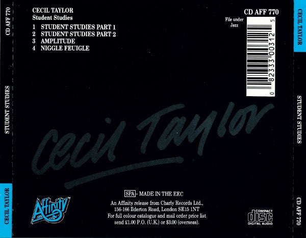 Cecil Taylor ~ Student Studies (Vinyl) - Djungel & Jazz