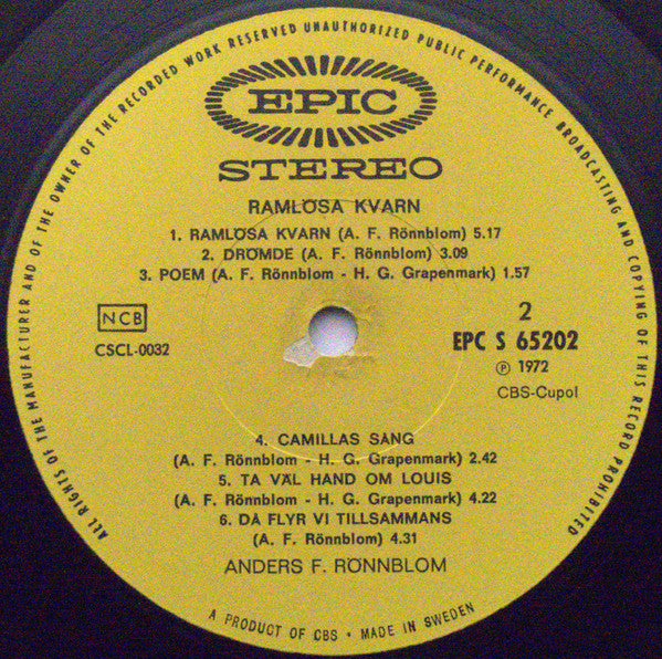 Anders F Rönnblom : Ramlösa Kvarn (LP, Album)