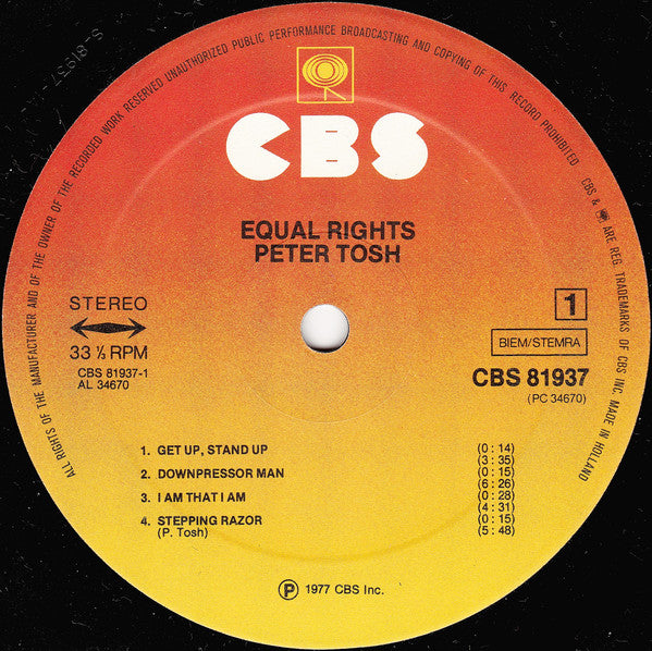 Peter Tosh ~ Equal Rights (Vinyl) - Djungel & Jazz