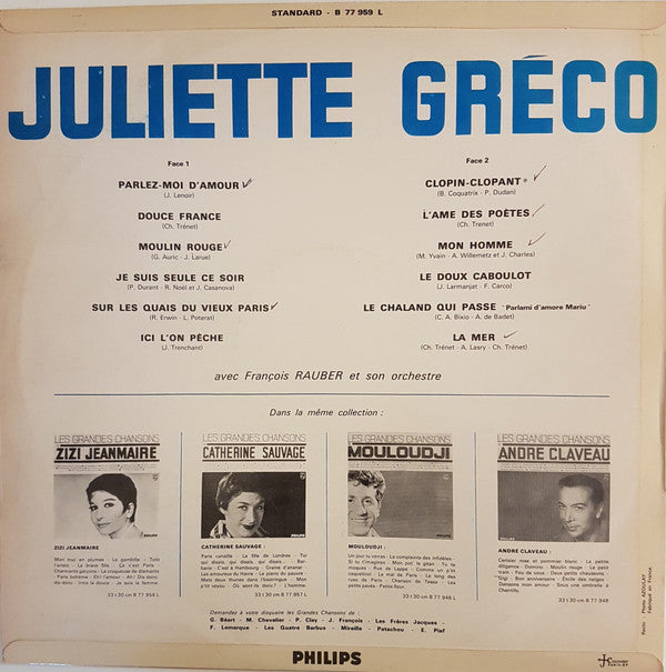 Juliette Gréco ~ Les Grandes Chansons (Vinyl) - Djungel & Jazz