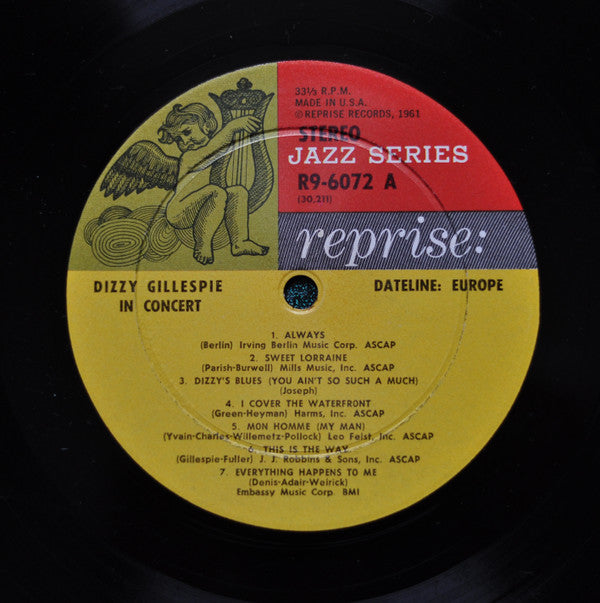 Dizzy Gillespie ~ Dateline: Europe Dizzy Gillespie In Concert (Vinyl) - Djungel & Jazz
