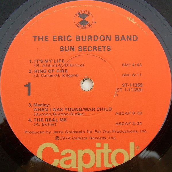 The Eric Burdon Band ~ Sun Secrets (Vinyl) - Djungel & Jazz