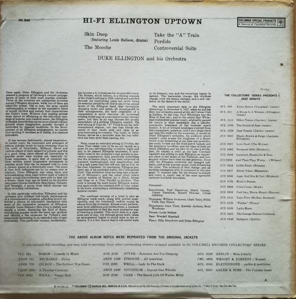 Duke Ellington And His Orchestra ~ Hi-Fi Ellington Uptown (Vinyl) - Djungel & Jazz
