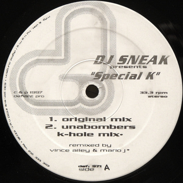 DJ Sneak ~ Special K (Vinyl) - Djungel & Jazz