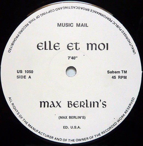 Max Berlin : Elle Et Moi (12")