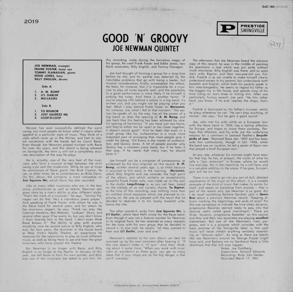 Joe Newman With Frank Foster ~ Good 'N' Groovy (Vinyl) - Djungel & Jazz