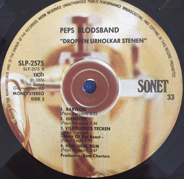Peps Blodsband : Droppen Urholkar Stenen (LP, Album)